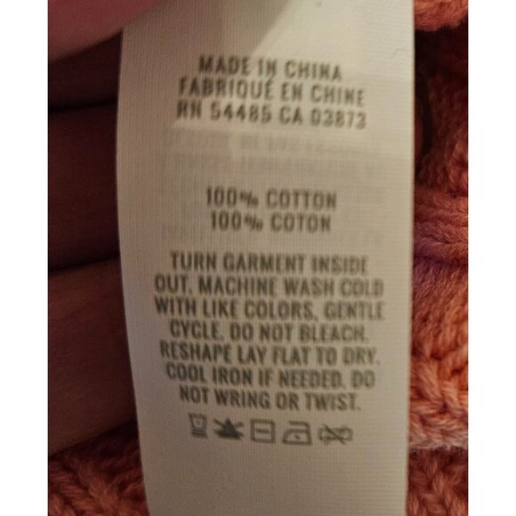 Aerie Woman Size XL Pink Cable Knit Cropped Sweater Cotton Casual  Long Sleeve - Picture 6 of 9